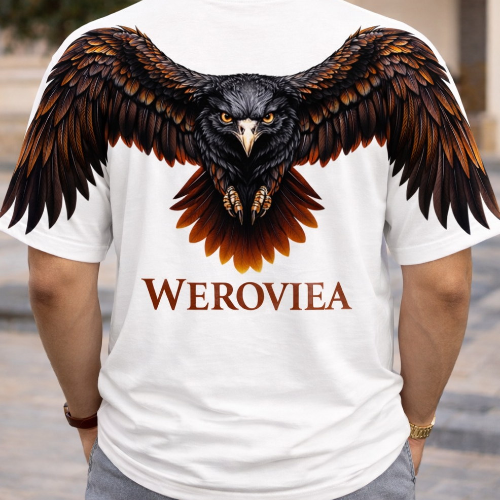 Premium Eagle Back Print Oversized T-Shirt – 260 GSM Heavyweight Cotton WEROVIEA