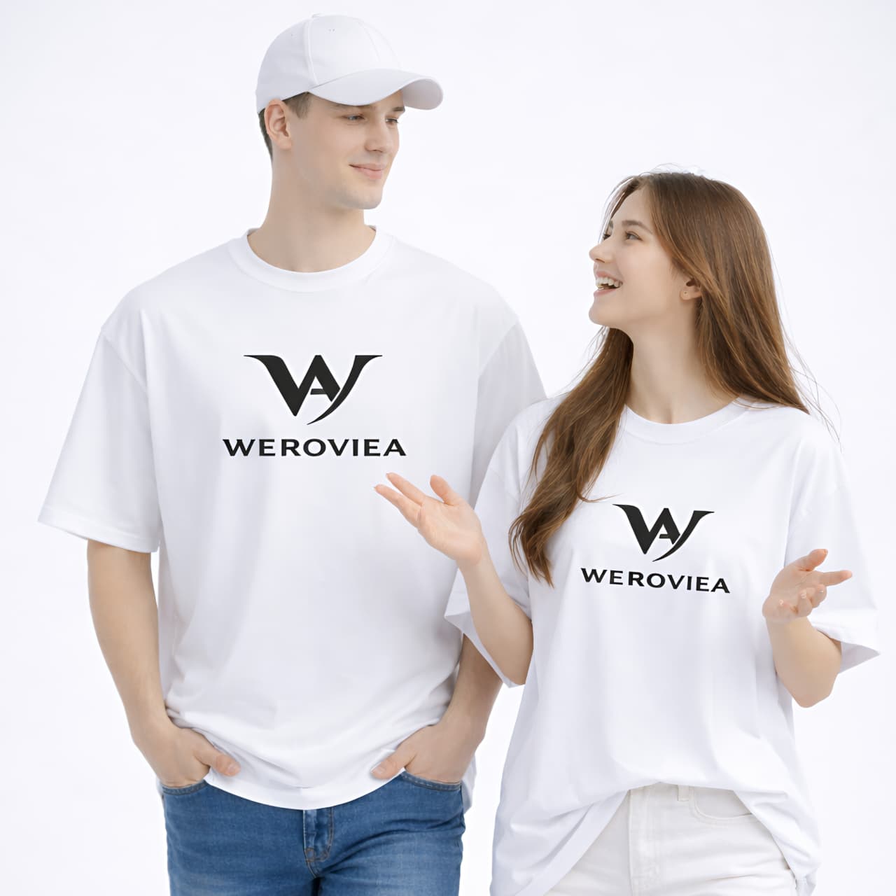 Luxury 250 GSM Oversized White T Shirt Signature Eagle Back Artwork WEROVIEA